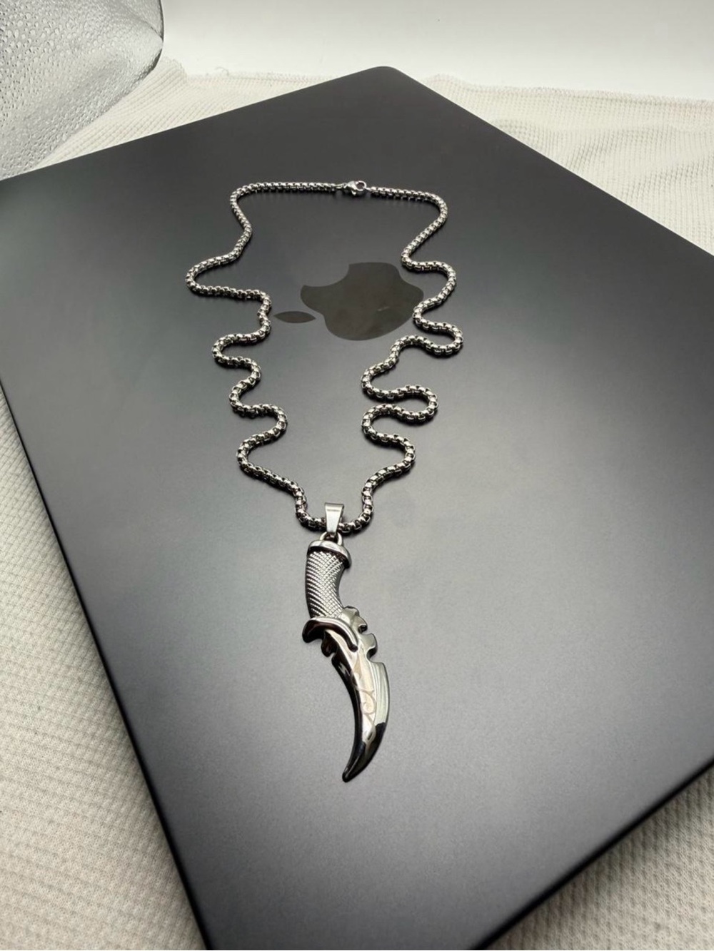 Stainless Steel Dagger Pendant Necklace